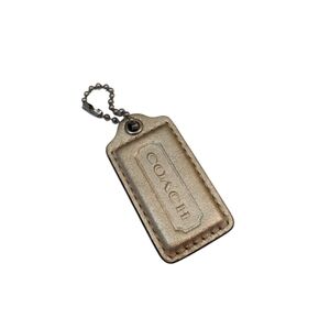 Coach Large Gold Leather Hangtag Great Condition Measures 2.5" X 1.25" Aprox.